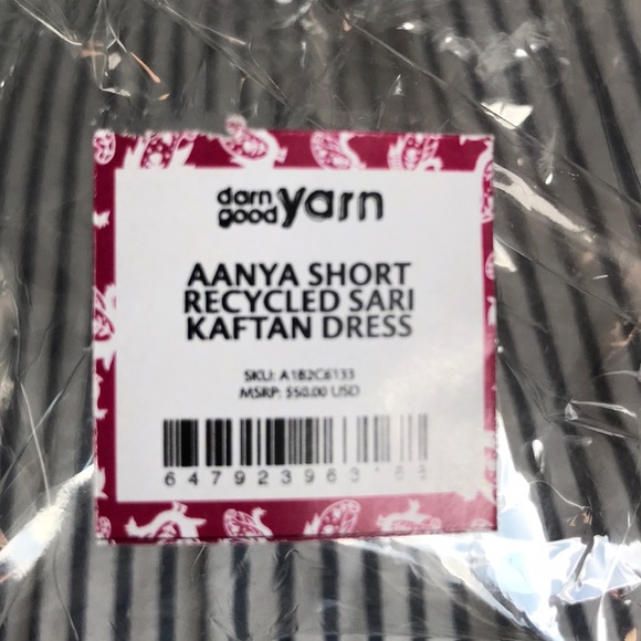 Aanya Short Recycled Kaftan Dress, orange/gray - Picture 9 of 9